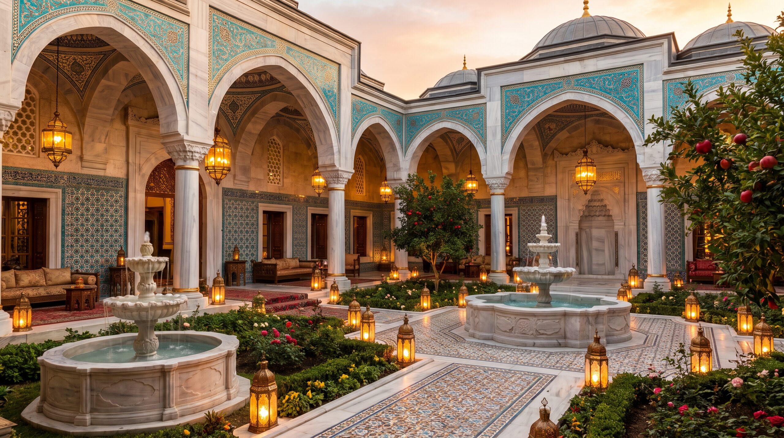Ottoman Royal Courtyard Wallpaper